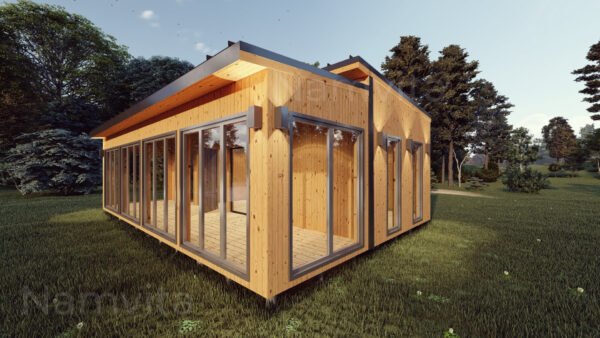 Modulinis Namas – Pirtis “Klaudijus” – 4x10m + Terasa 2.5×10m
