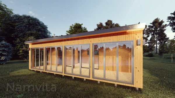 Modulinis Namas – Pirtis “Klaudijus” – 4x10m + Terasa 2.5×10m