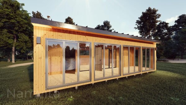 Modulinis Namas – Pirtis “Klaudijus” – 4x10m + Terasa 2.5×10m