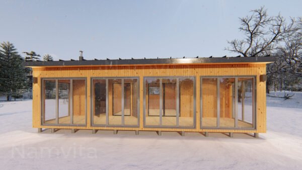 Modulinis Namas – Pirtis “Klaudijus” – 4x10m + Terasa 2.5×10m