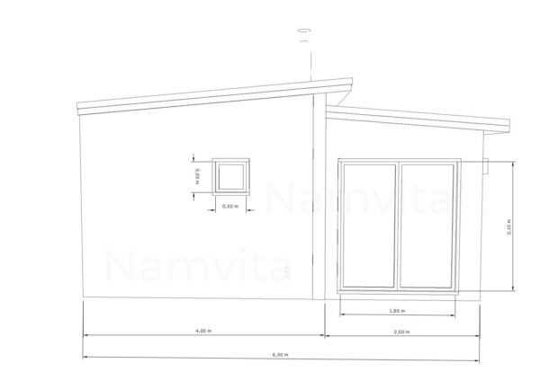 Modulinis Namas – Pirtis “Klaudijus” – 4x10m + Terasa 2.5×10m