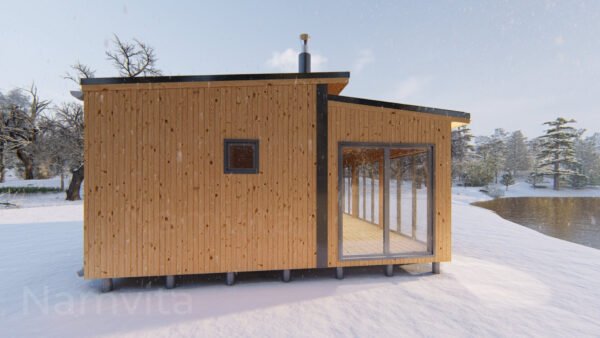 Modulinis Namas – Pirtis “Klaudijus” – 4x10m + Terasa 2.5×10m