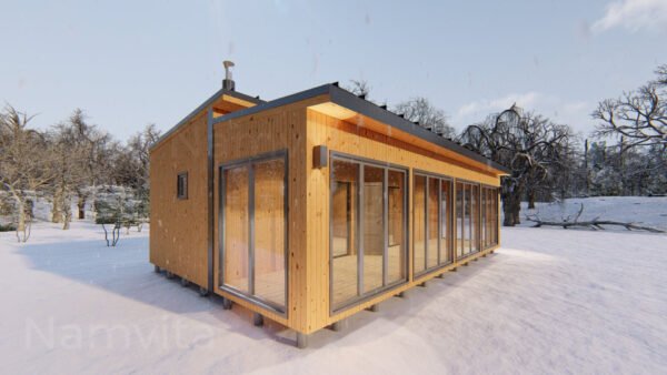 Modulinis Namas – Pirtis “Klaudijus” – 4x10m + Terasa 2.5×10m