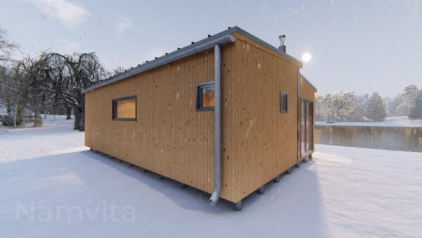 Modulinis Namas – Pirtis “Klaudijus” – 4x10m + Terasa 2.5×10m