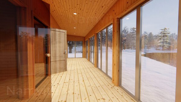 Modulinis Namas – Pirtis “Klaudijus” – 4x10m + Terasa 2.5×10m