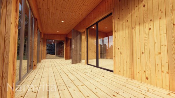 Modulinis Namas – Pirtis “Klaudijus” – 4x10m + Terasa 2.5×10m