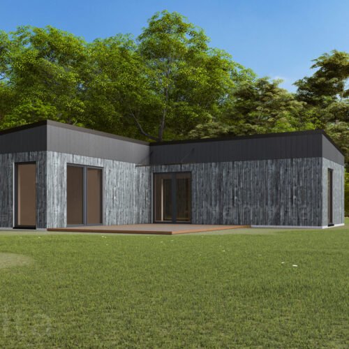 Karkasinis – Modulinis Namas “L FORMA” – 80 m2