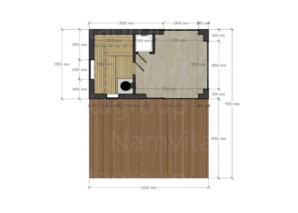 PREMIUM Pirtis – “Svajūnas” 4.04 x 6.10 m. – Pagal Užsakymą
