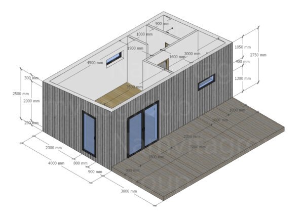 Modulinė Pirtis – “Rasa” 4 x 7 m. – Pagal užsakymą