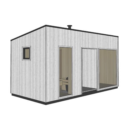 Modulinė Pirtis – “Narvikas” 2,50 x 5,50 m. – Pagal užsakymą