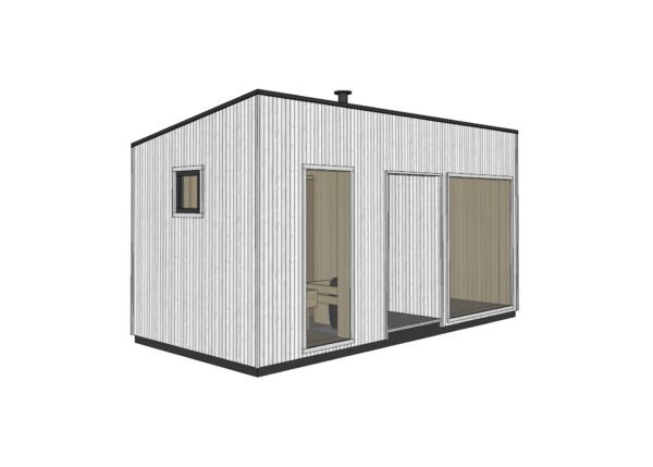 Modulinė Pirtis – “Narvikas” 2,50 x 5,50 m. – Pagal užsakymą