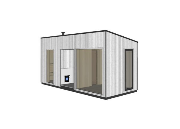 Modulinė Pirtis – “Narvikas” 2,50 x 5,50 m. – Pagal užsakymą