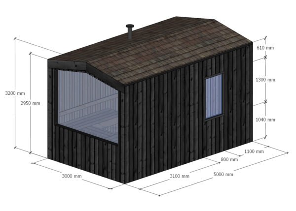 Modulinė Pirtis – “Nordic Plius” 3 x 5 m. – Pagal užsakymą