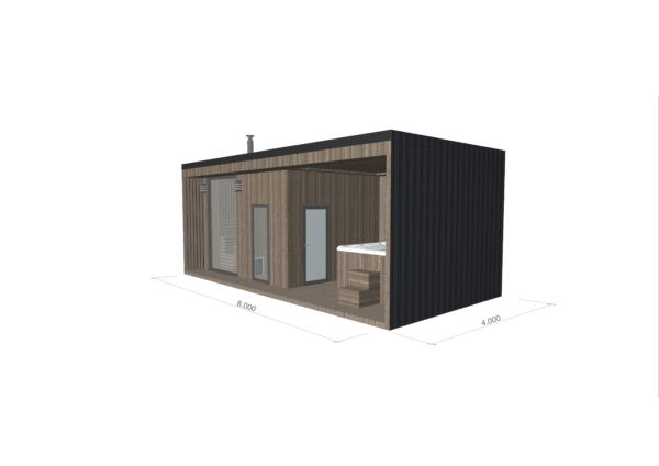 Modulinė Pirtis – “Sauna SPA” 4 x 8 m. – Pagal užsakymą